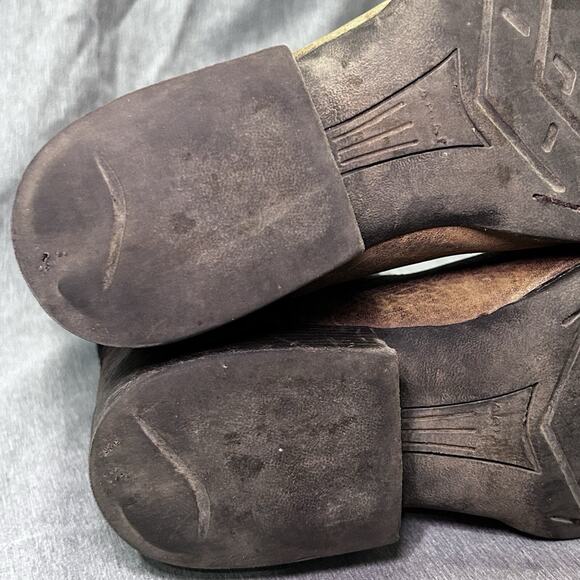 Ariat Tombstone Cowboy Western Boots Square Toe Blue Brown 10012794 Boys Size 2 - Picture 11 of 15